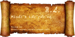 Misák Lóránt névjegykártya